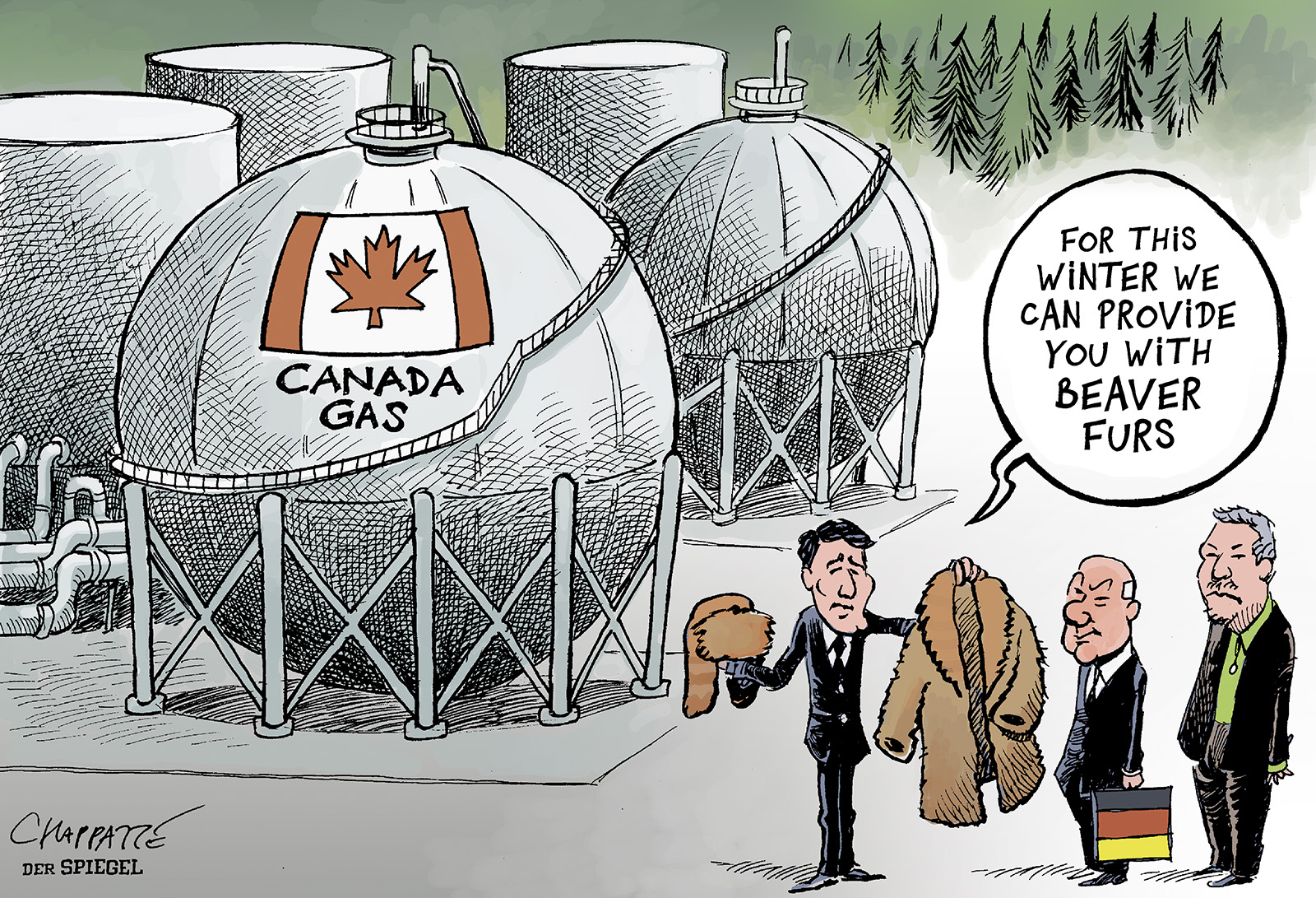 Olaf Scholz visits Justin Trudeau | Globecartoon - Political Cartoons -  Patrick Chappatte