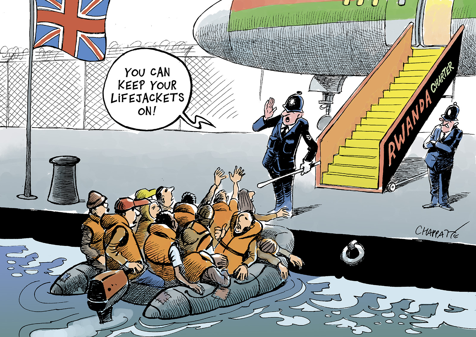 The Uk Outsources Asylum To Rwanda Globecartoon Political Cartoons