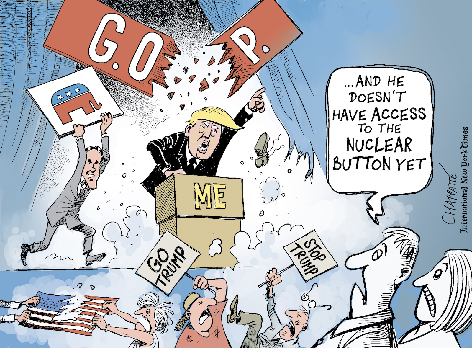 Self Destruction Of The Republican Party Globecartoon Political Cartoons Patrick Chappatte