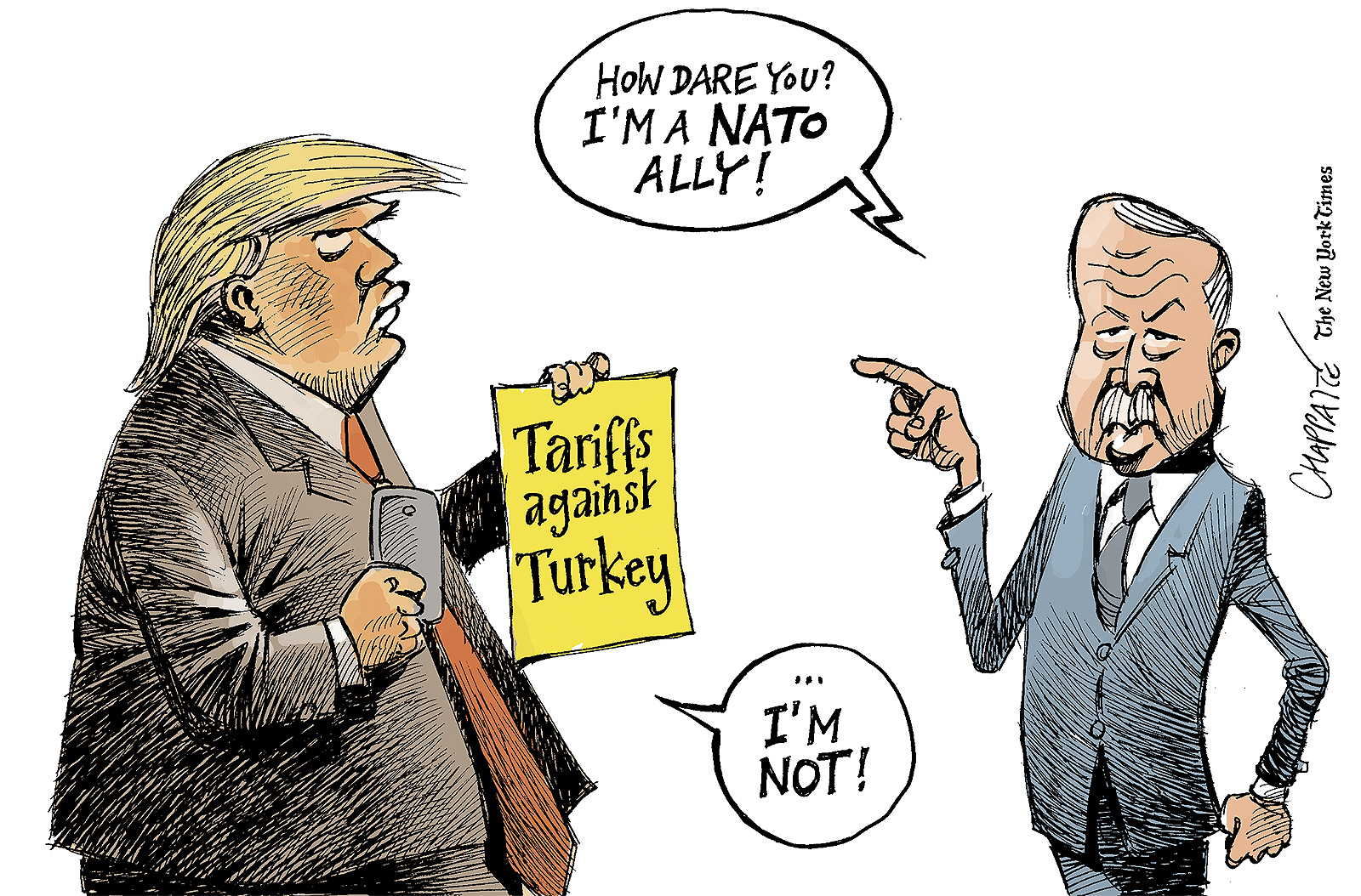 Row Between The Us And Turkey Globecartoon Political Cartoons Patrick Chappatte 8338