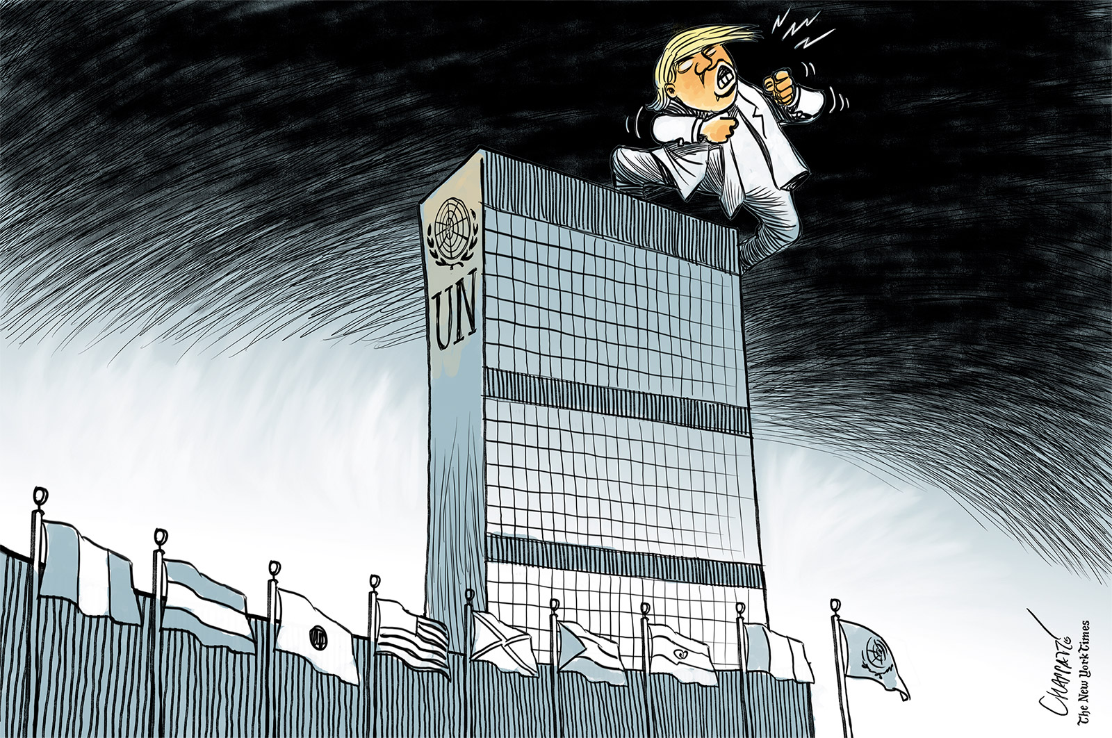 Trump à l ONU Globecartoon Political Cartoons Patrick Chappatte