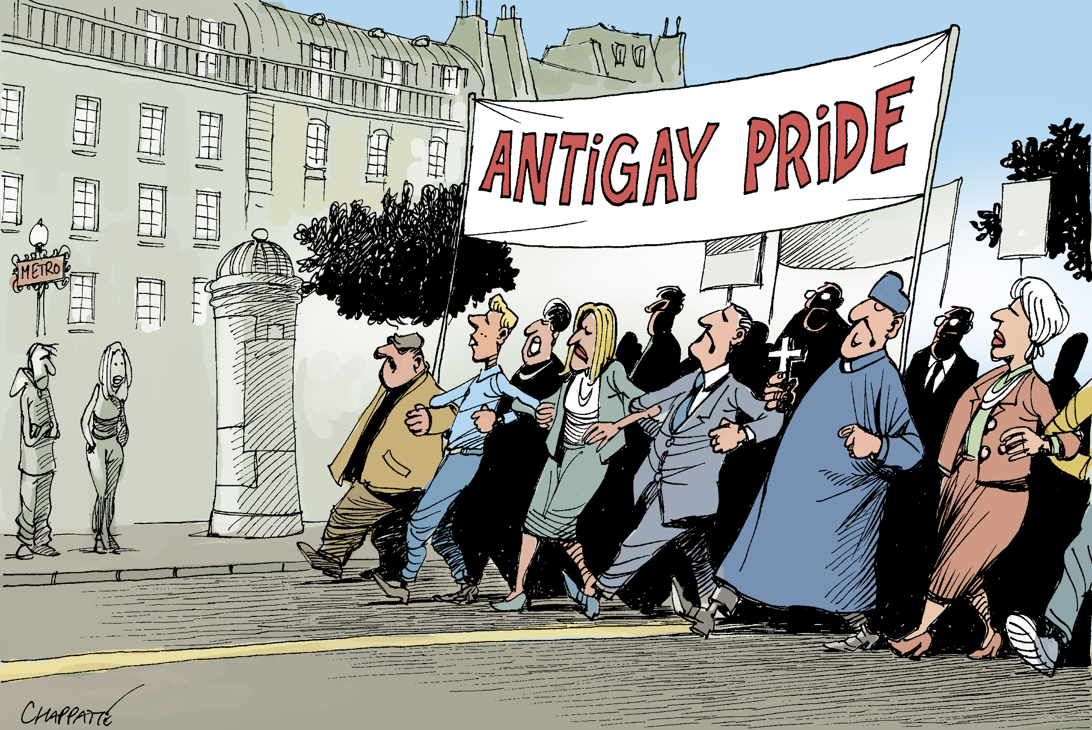 Same Sex Marriage Controversial In France Globecartoon Political Cartoons Patrick Chappatte 