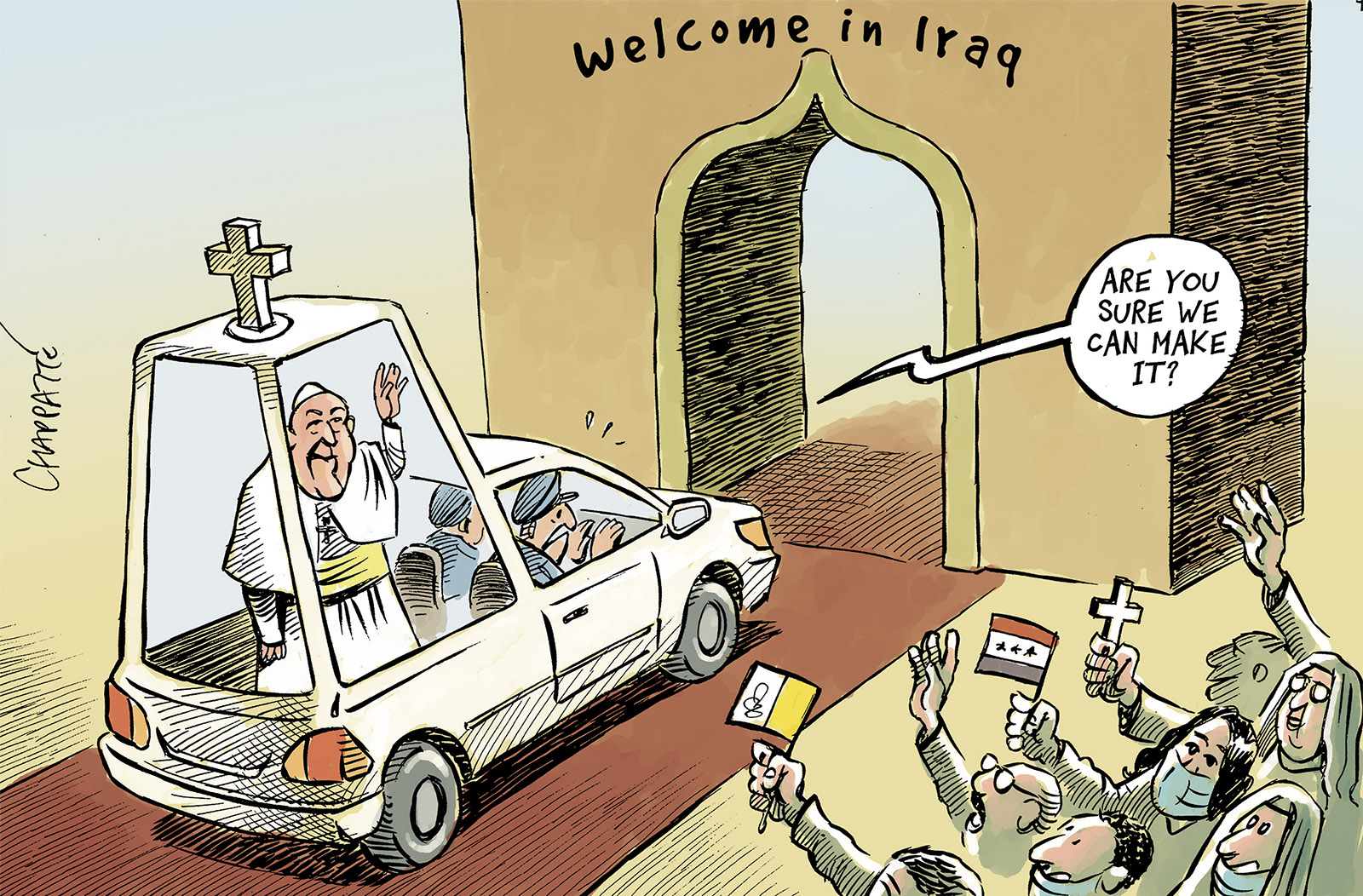 The Pope In Iraq Globecartoon Political Cartoons Patrick Chappatte 6880