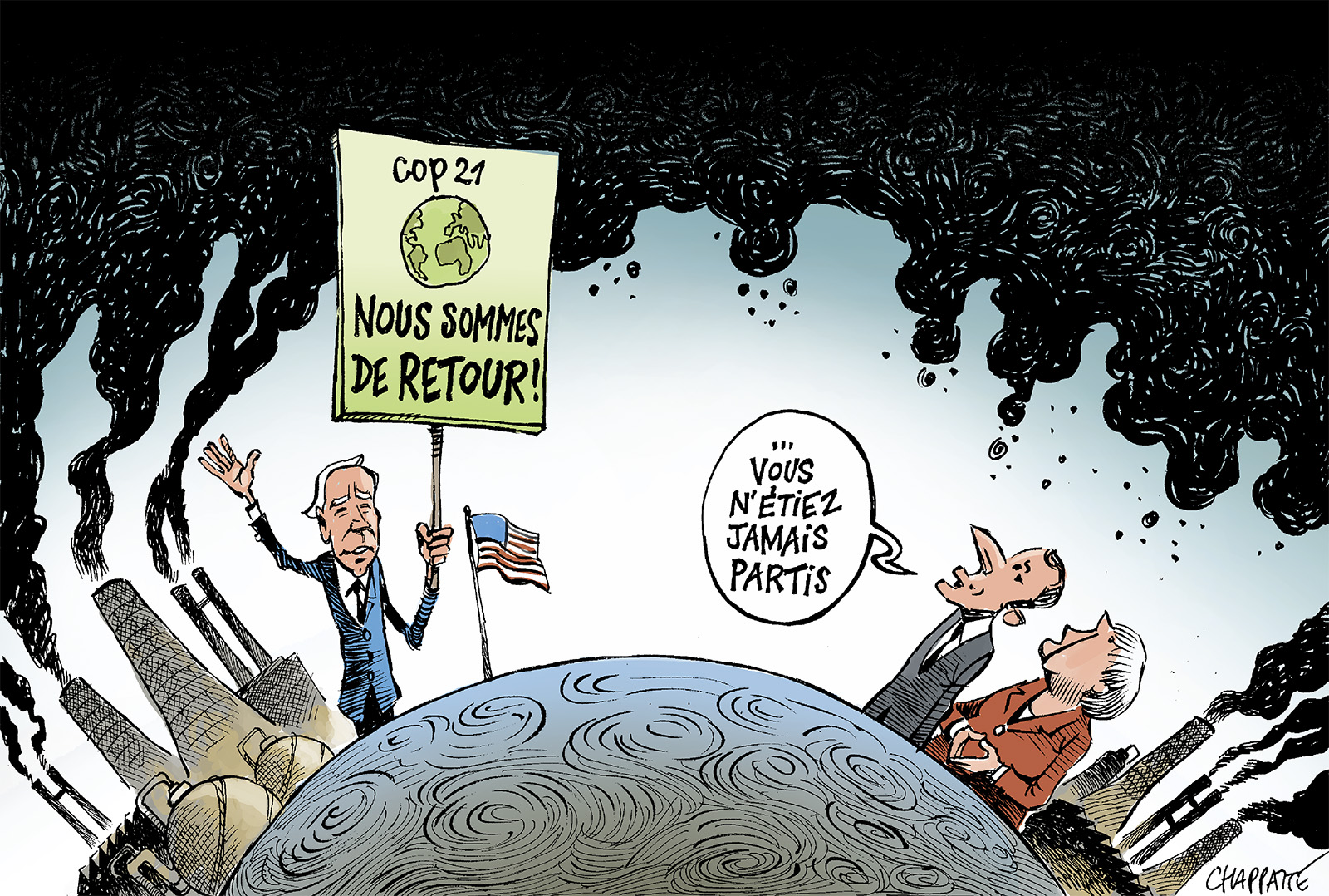 Climat Les Usa Sont De Retour Globecartoon Political Cartoons Patrick Chappatte