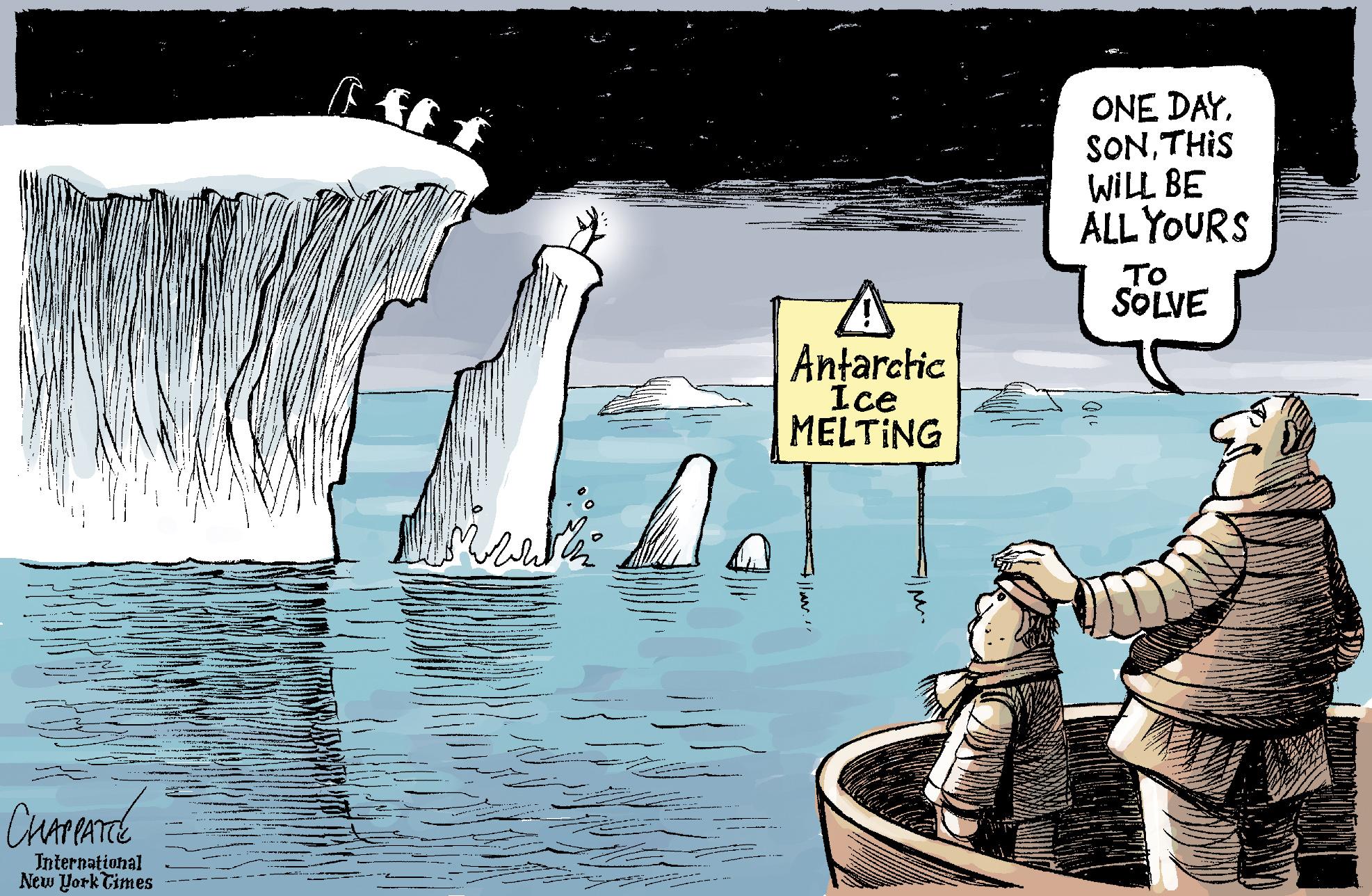 Antarctic ice is melting