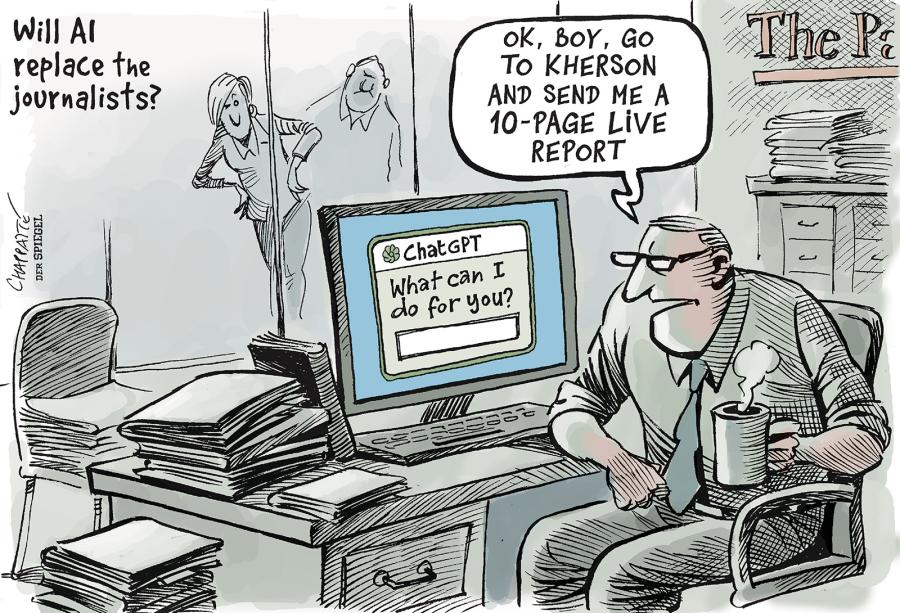 Will AI Replace The Journalists | Globecartoon - Political Cartoons ...