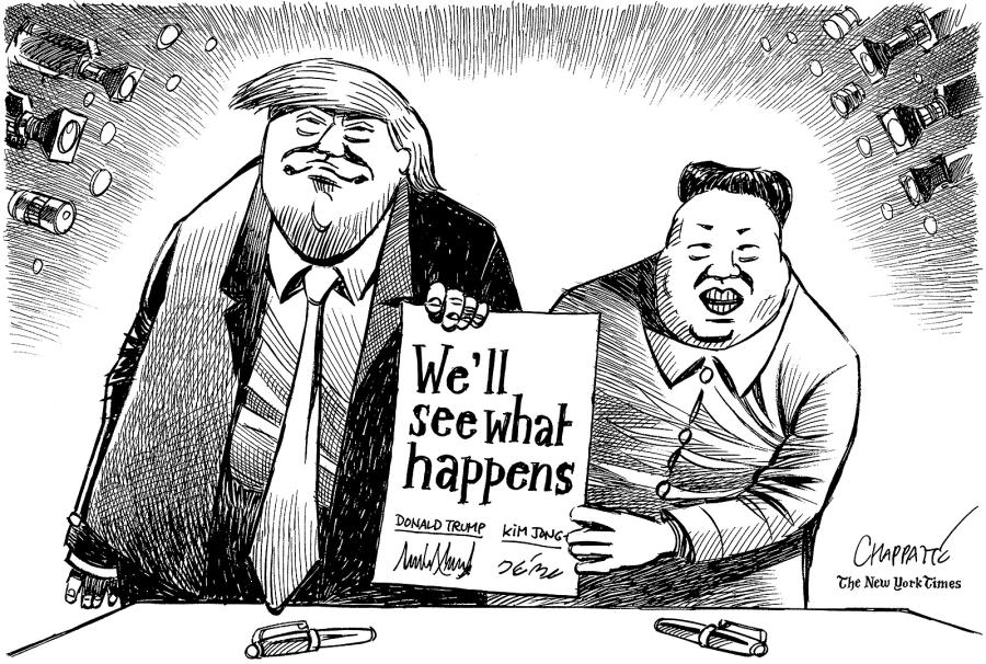 Trump and Kim sign up Trump and Kim sign up
