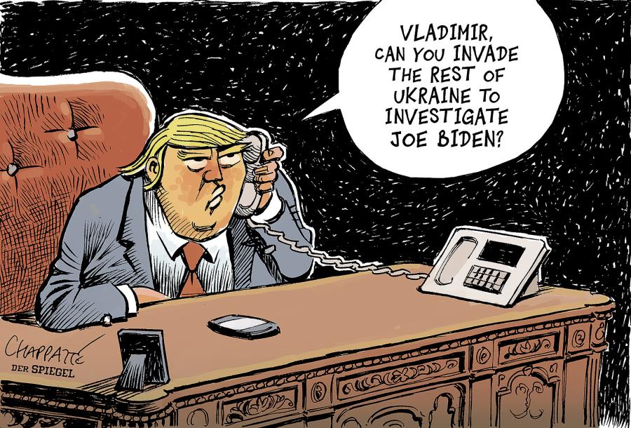 Trump's phone calls to foreign leaders | Globecartoon - Political Cartoons  - Patrick Chappatte
