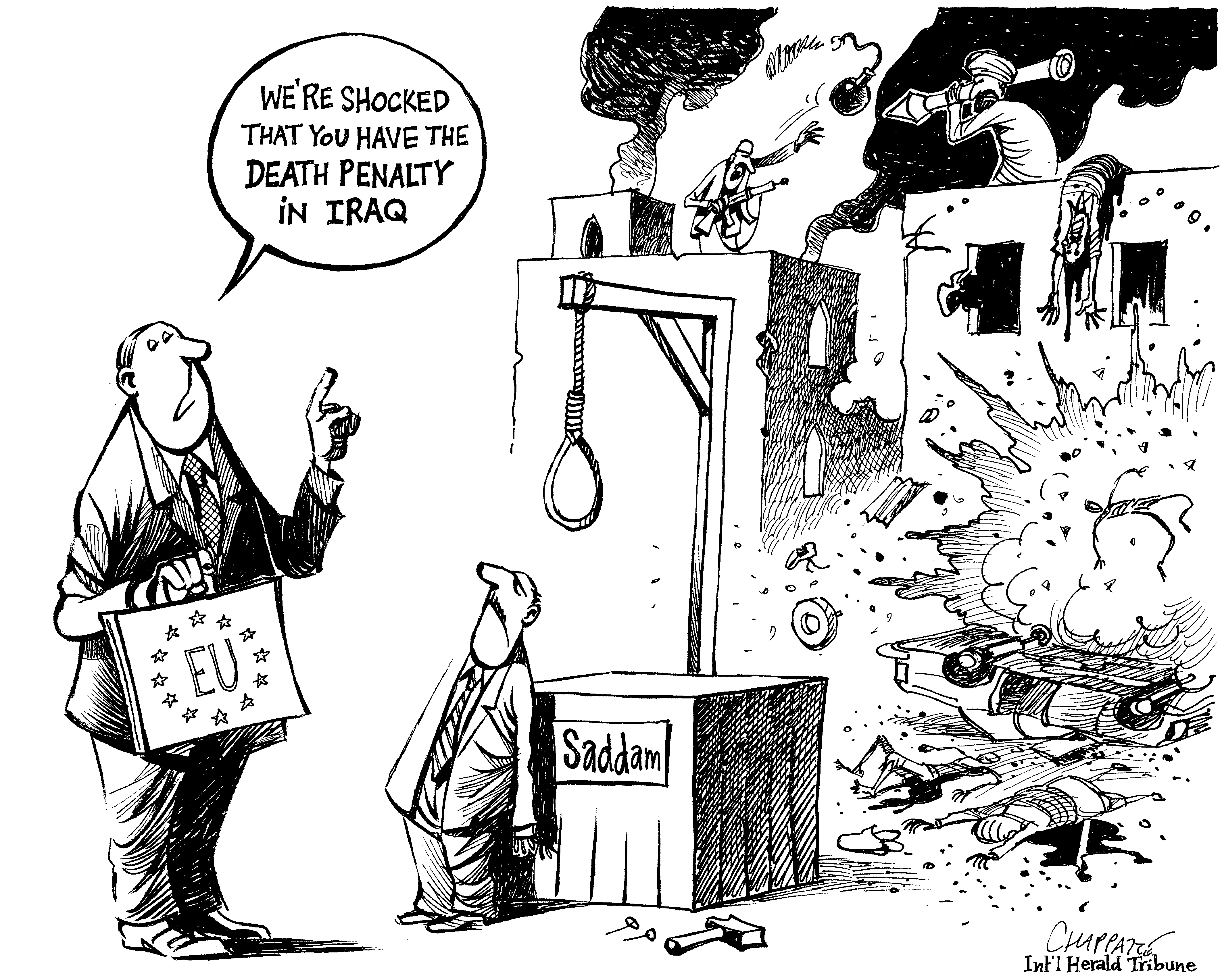 Saddam’s Death Sentence | Globecartoon - Political Cartoons 