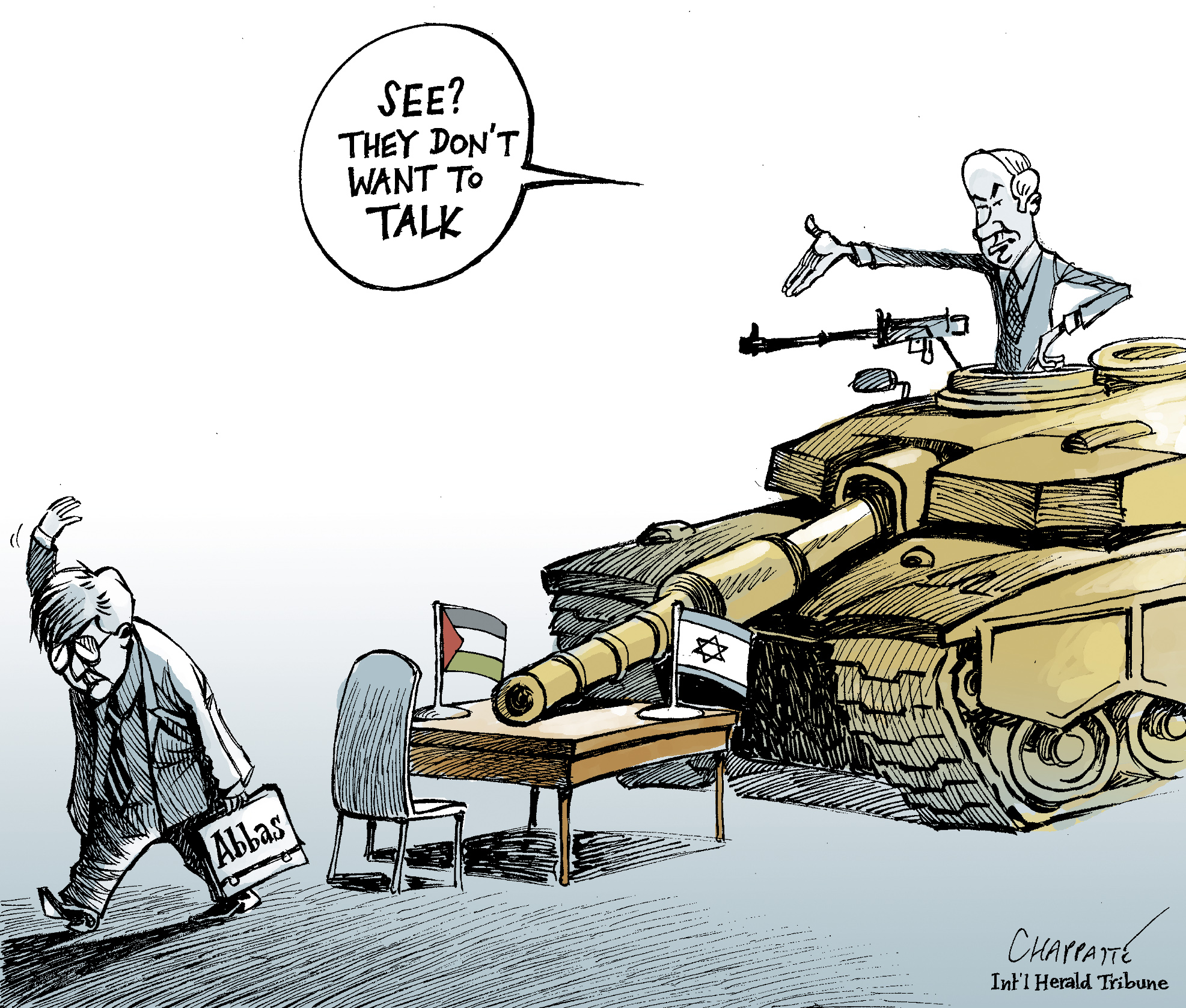 Abbas Wants To Quit | Globecartoon - Political Cartoons - Patrick Chappatte