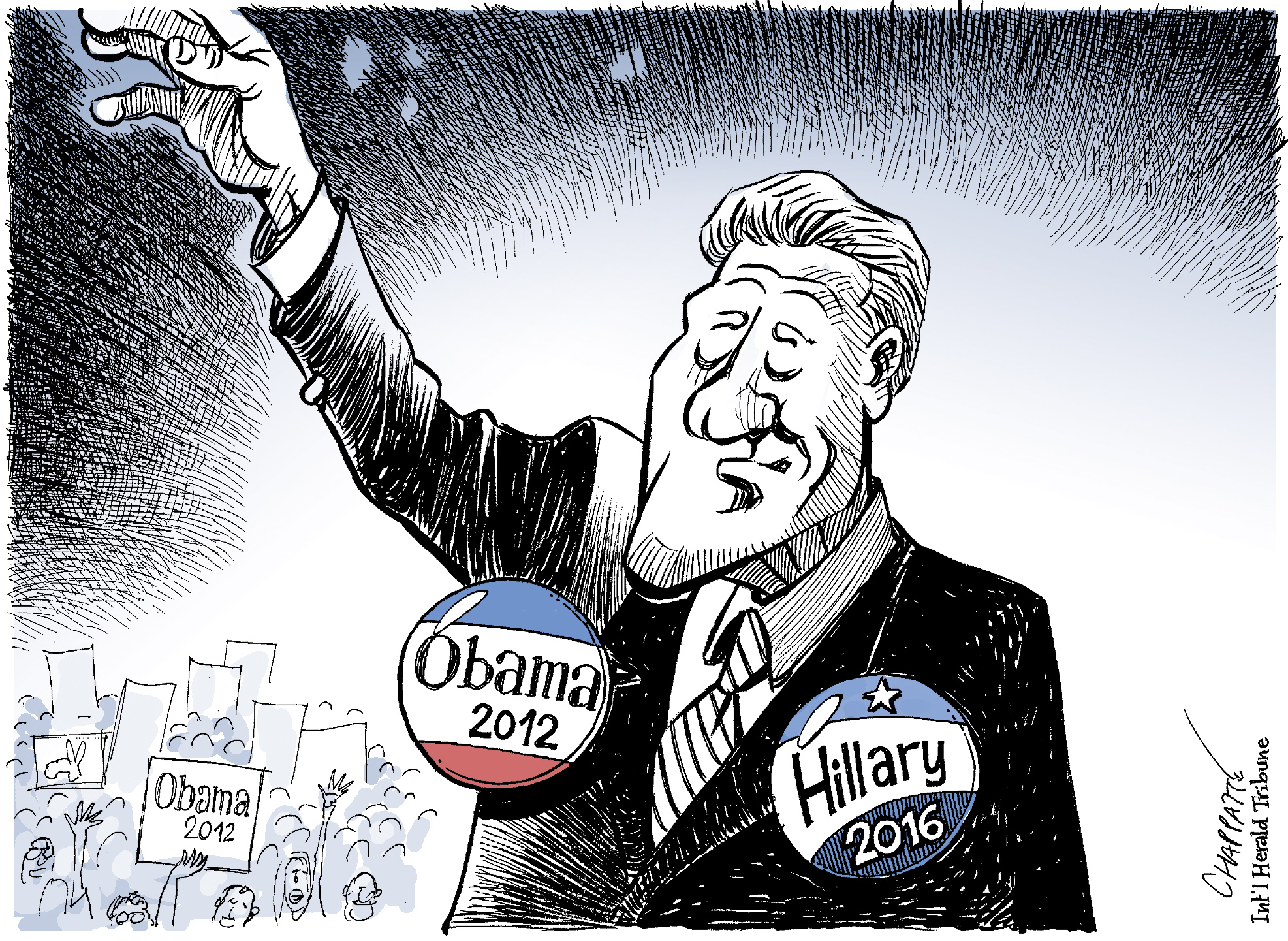 Bill Clinton Talks At The Democratic Convention Globecartoon Political Cartoons Patrick