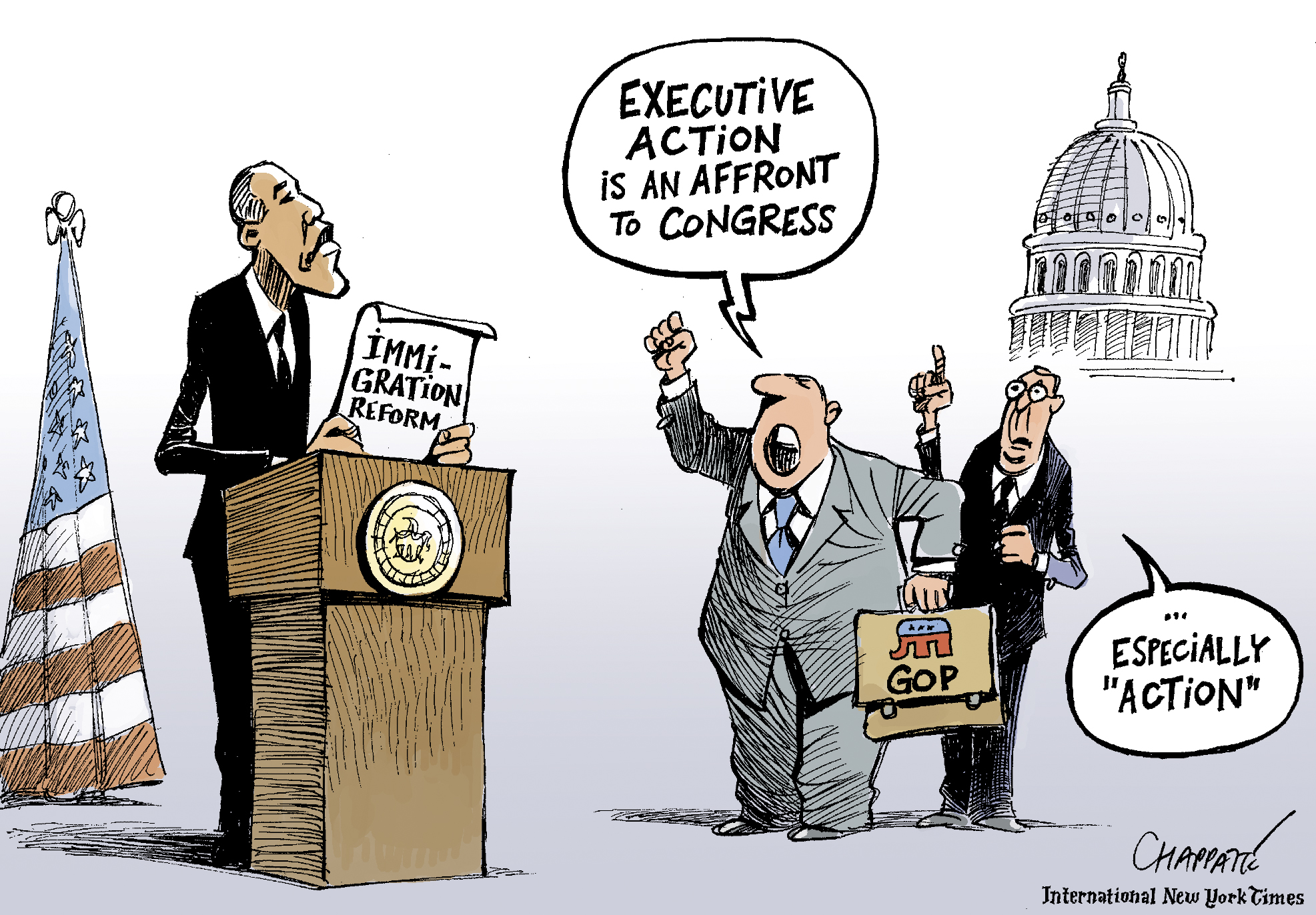 Obama Moves On Immigration Reform Globecartoon Political Cartoons Patrick Chappatte