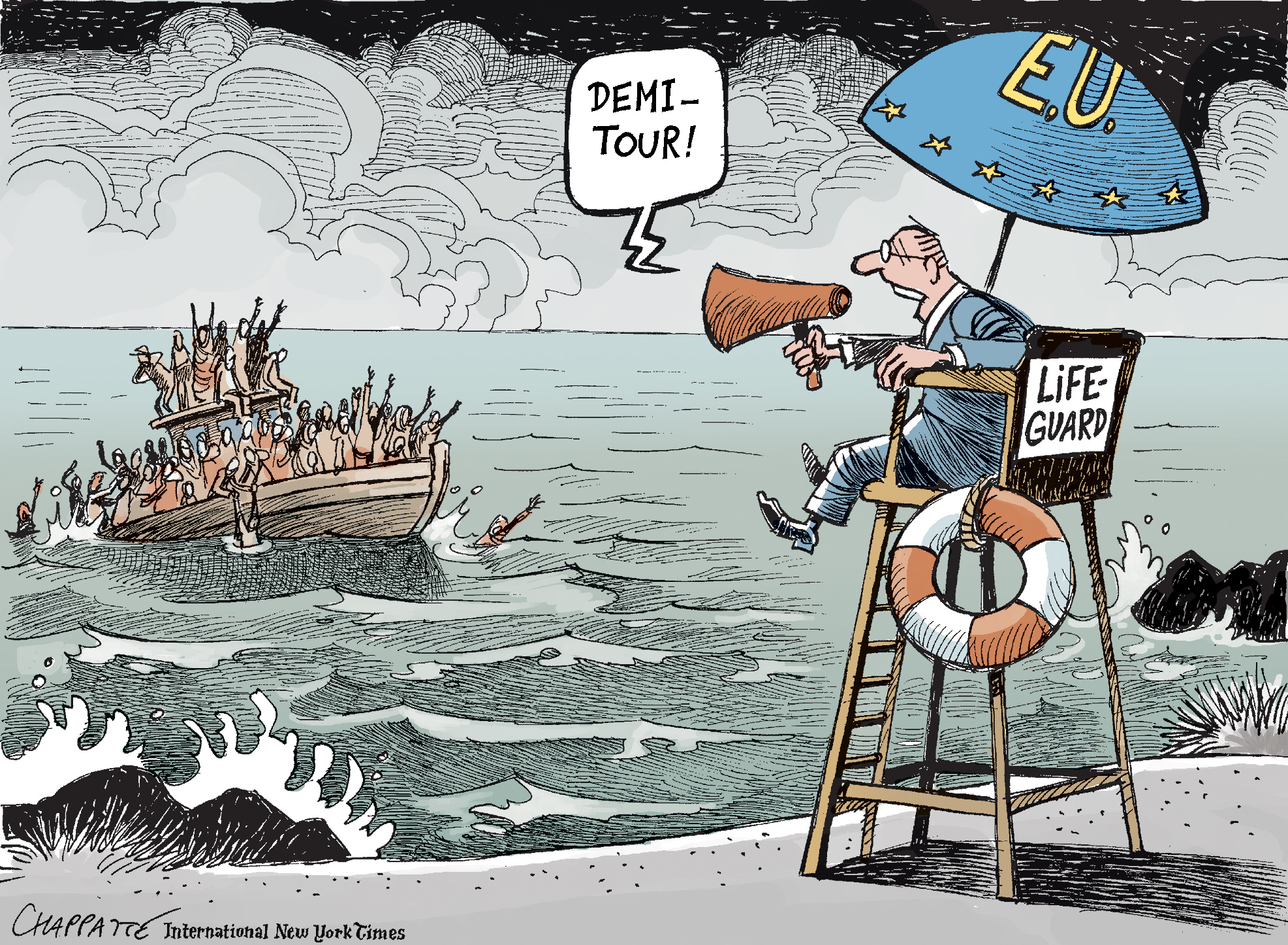 Secouriste Européen Globecartoon Political Cartoons Patrick Chappatte 