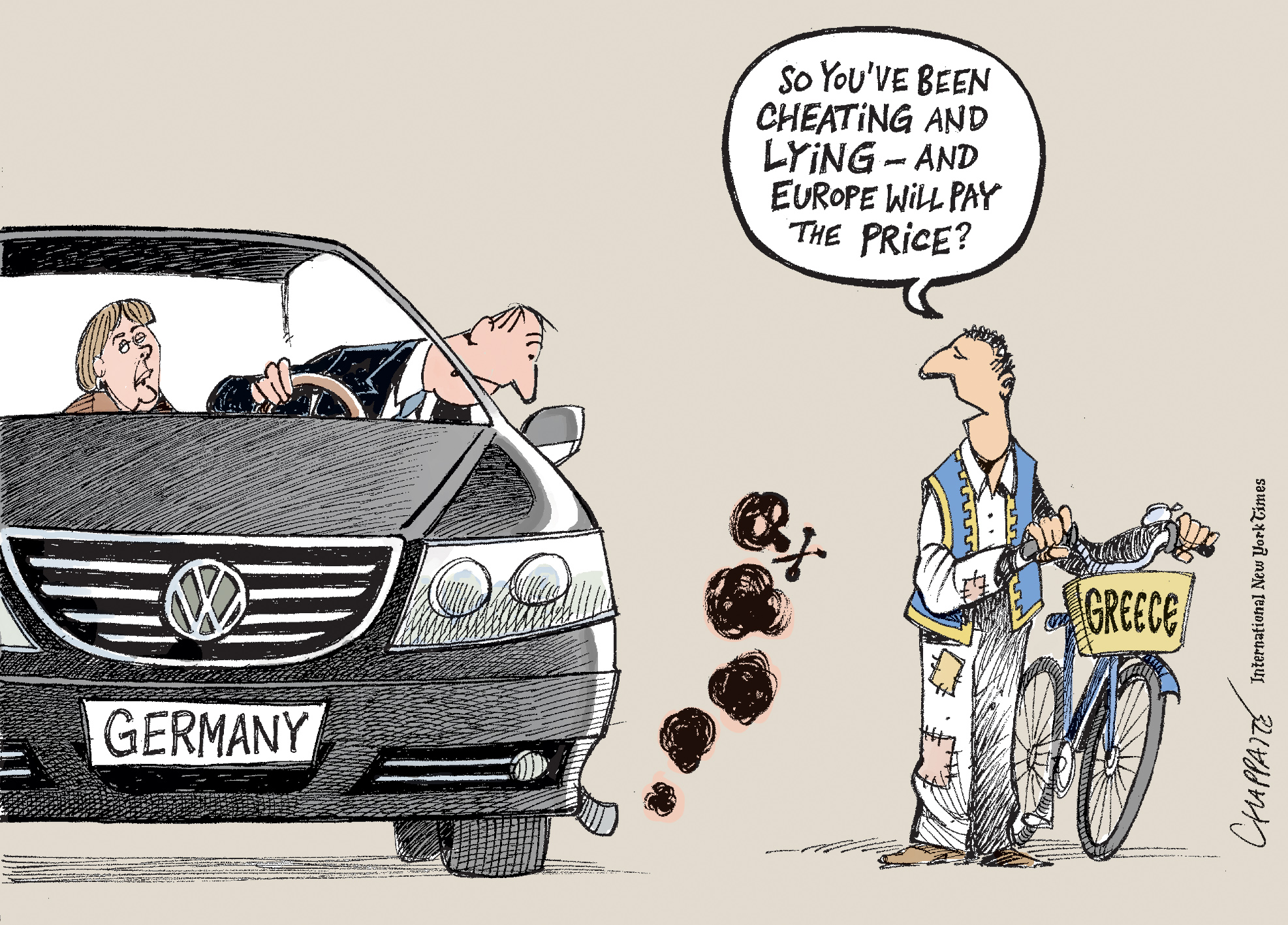 Volkswagen Emissions Scandal Globecartoon Political Cartoons Patrick Chappatte 2493