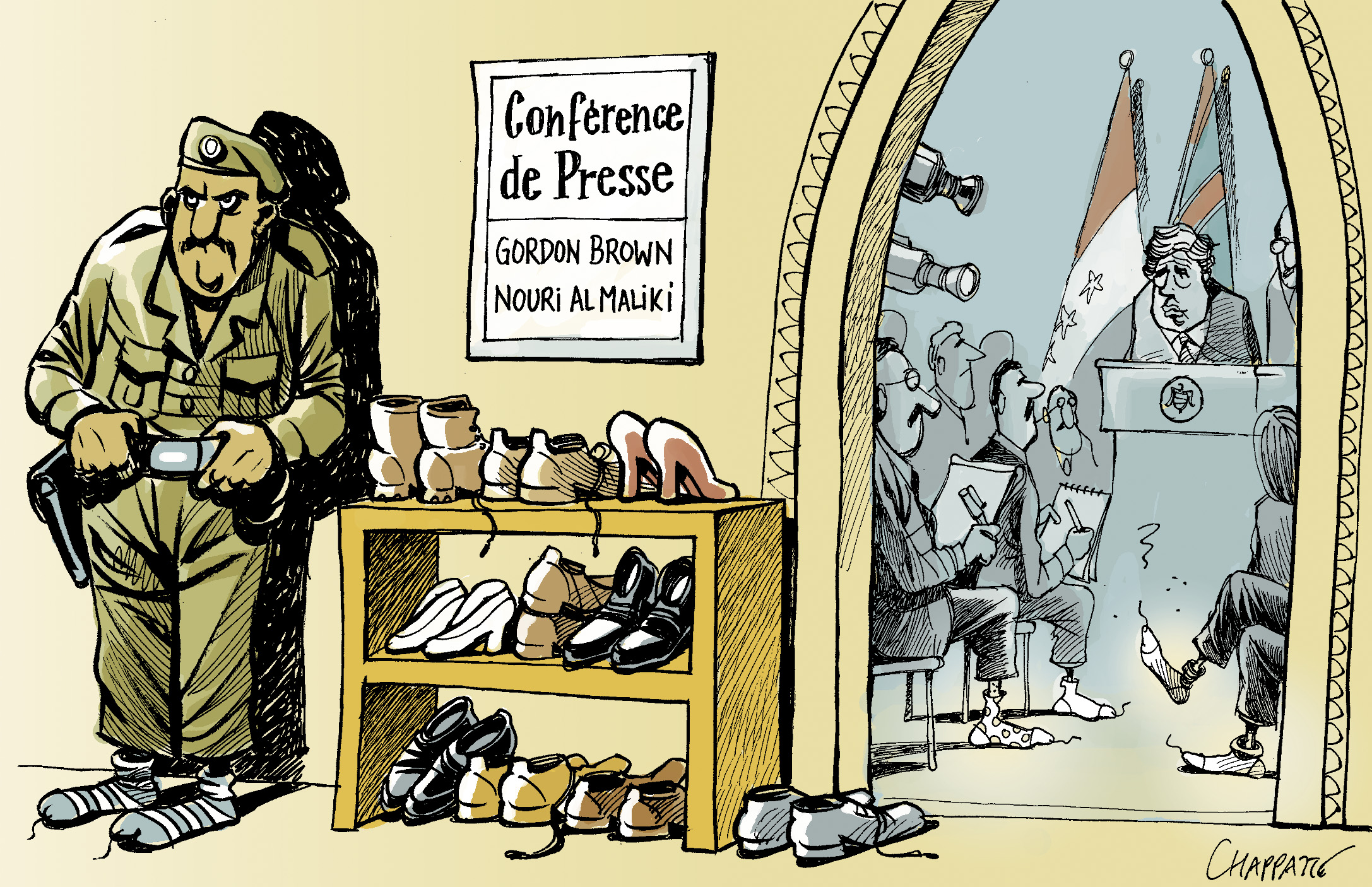 Apr S Bush Gordon Brown En Irak Globecartoon Political Cartoons Patrick Chappatte