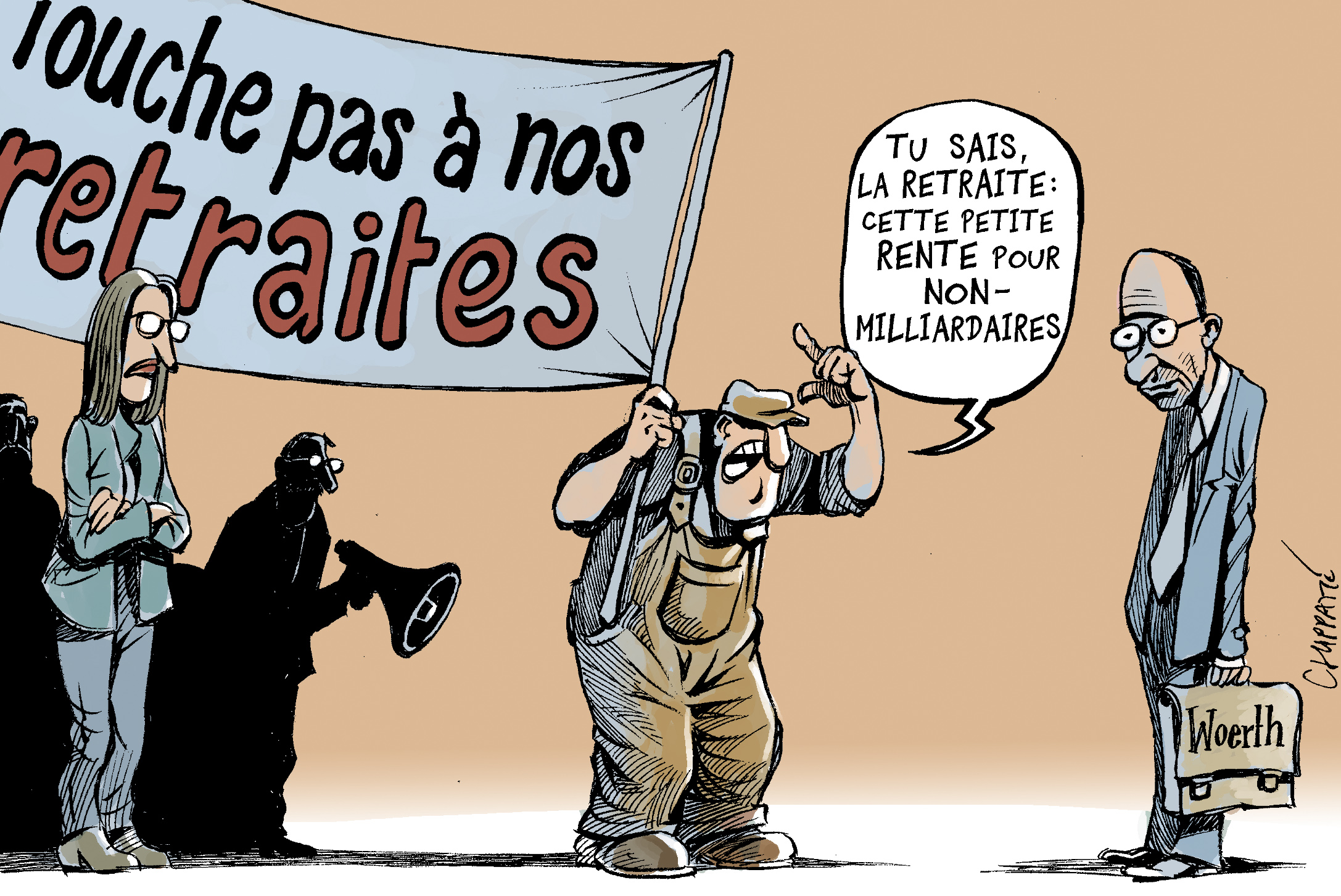 Woerth Et La Réforme Des Retraites Globecartoon Political Cartoons Patrick Chappatte 