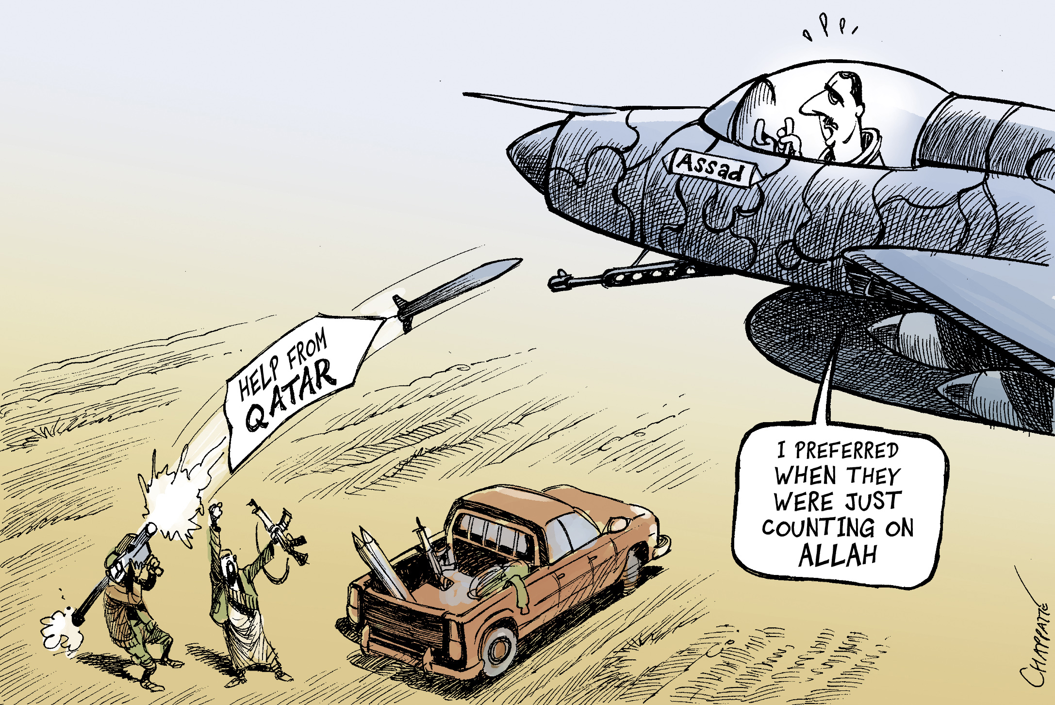 Syrian rebels have Stinger missiles | Globecartoon - Political Cartoons ...