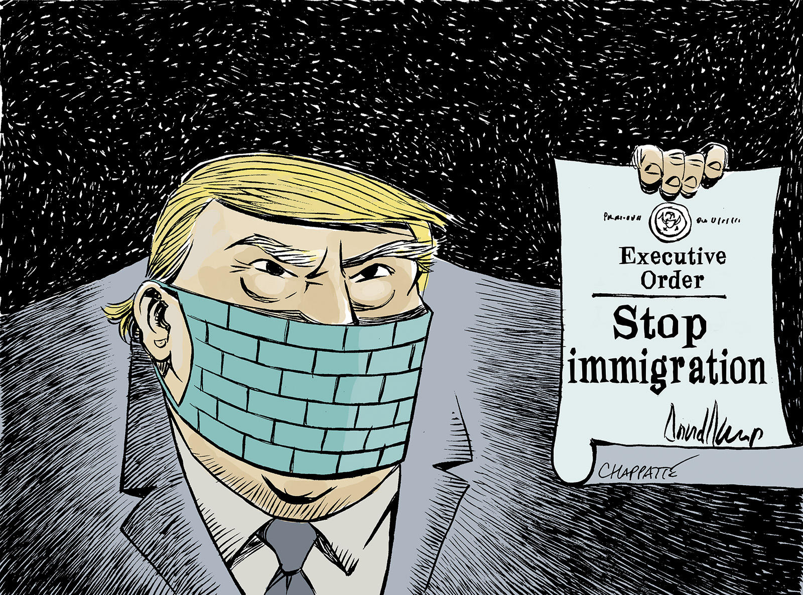 Trump wants to halt immigration Globecartoon Political Cartoons
