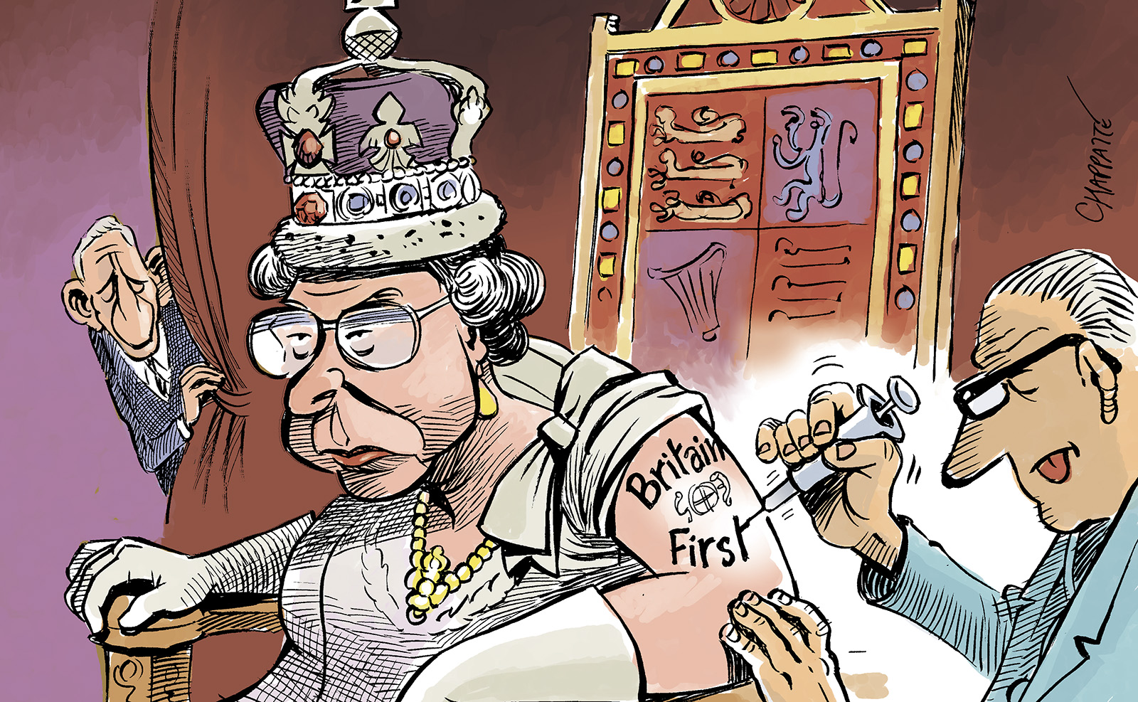 The Queen To Get Covid Vaccine Globecartoon Political Cartoons Patrick Chappatte