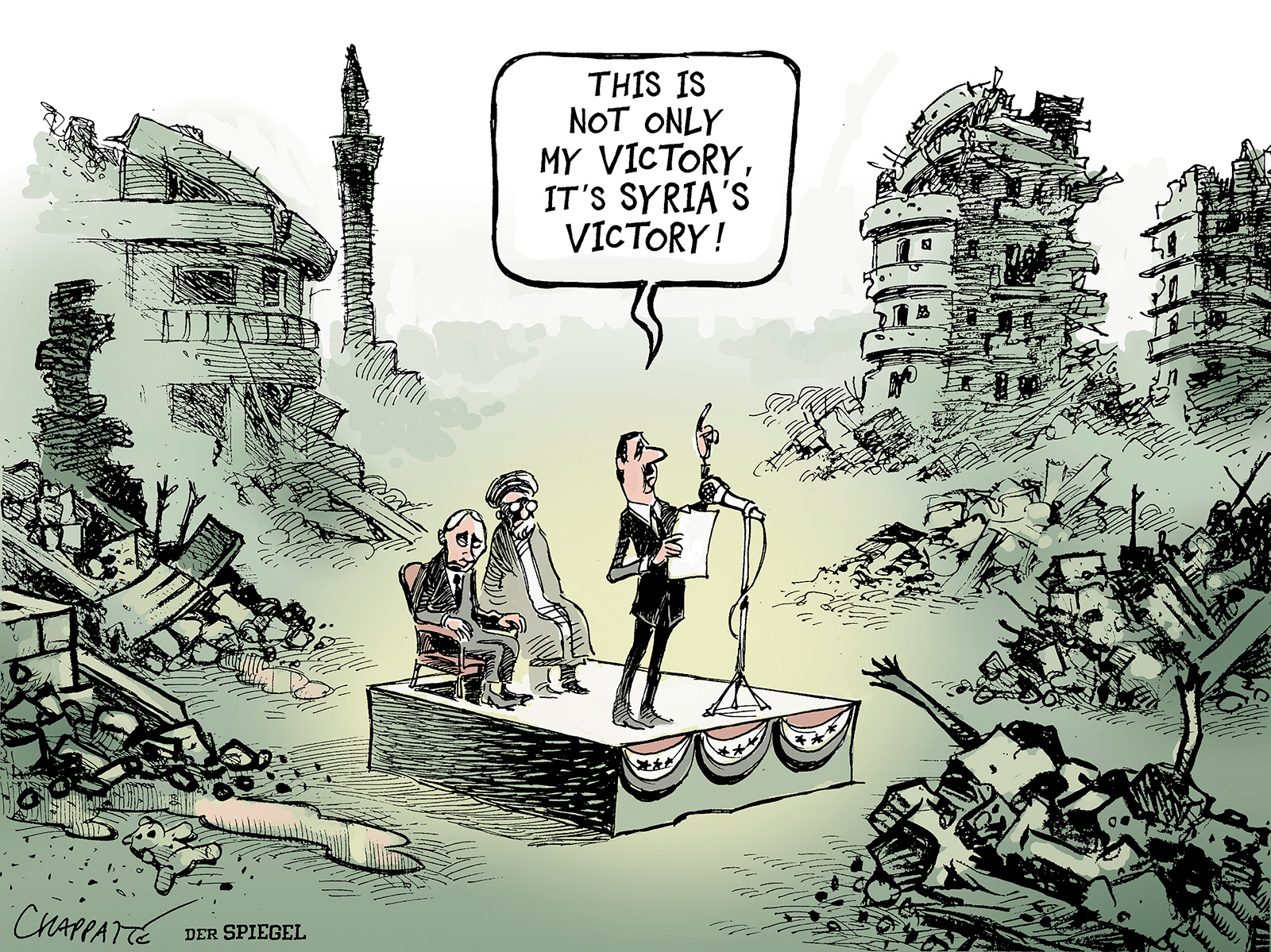 Assad's last battle | Globecartoon - Political Cartoons - Patrick Chappatte