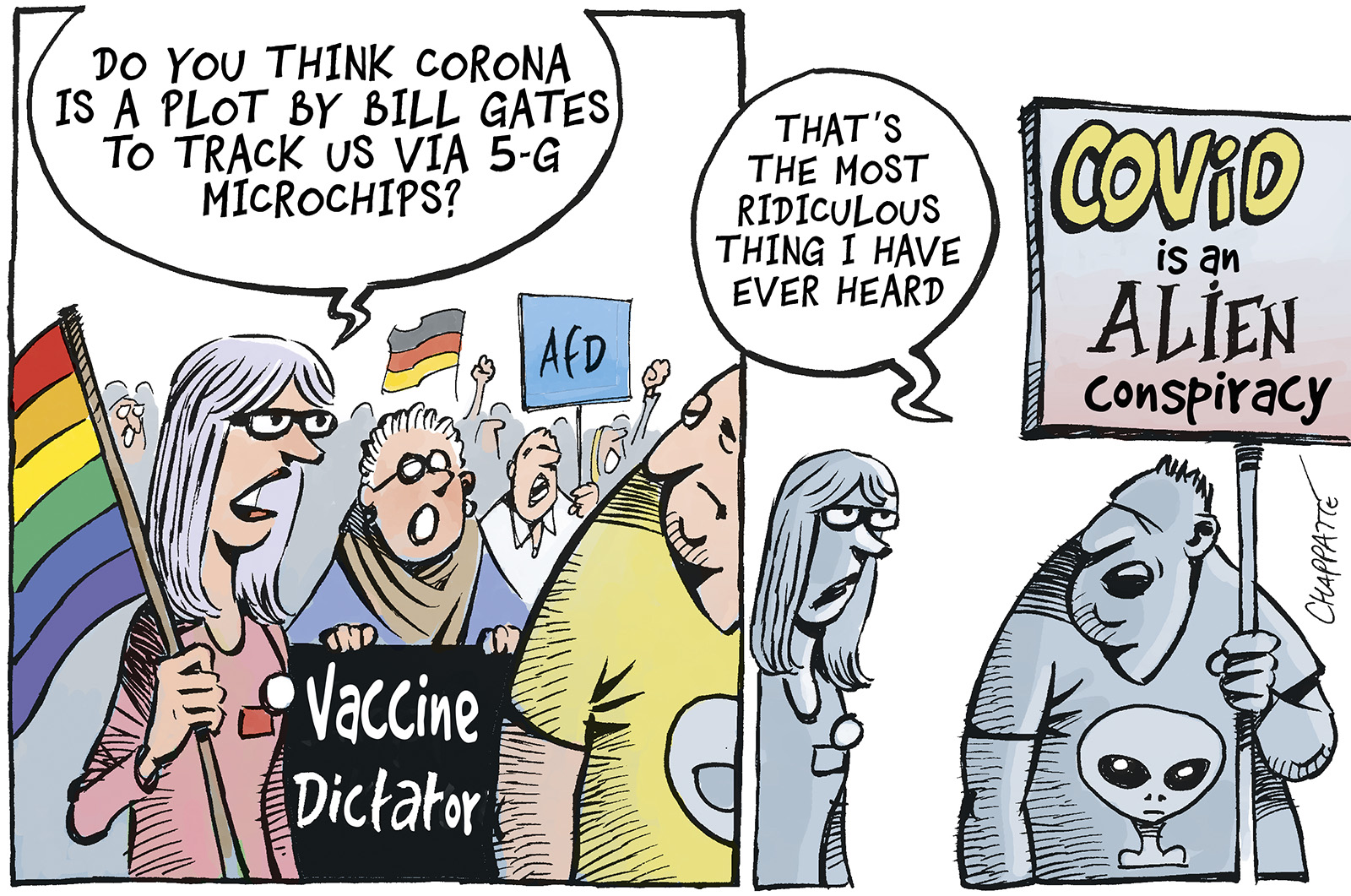 Coronavirus Skeptics Globecartoon Political Cartoons Patrick Chappatte