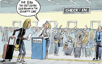 Long lines in airport