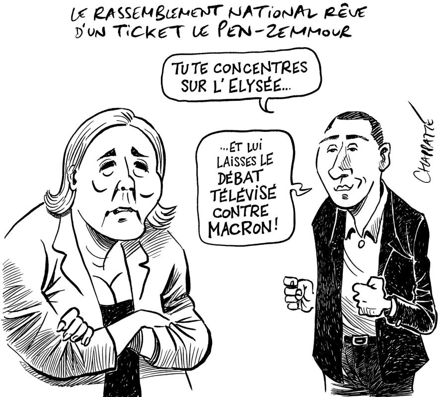 Le RN rêve d’un ticket Le Pen-Zemmour | Globecartoon - Political ...