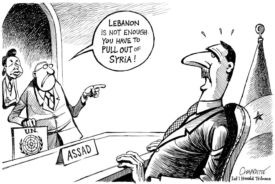 Syria under pressure | Globecartoon - Political Cartoons - Patrick Chappatte