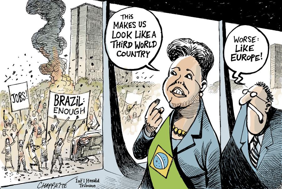 Unrest in Brazil | Globecartoon - Political Cartoons - Patrick Chappatte