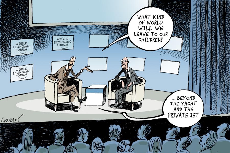 Davos is reflecting | Globecartoon - Political Cartoons - Patrick Chappatte
