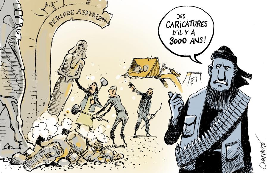Le saccage archéologique par l'Etat islamique continue Le saccage archéologique par l'Etat islamique continue Le saccage archéologique par l'Etat islamique continue