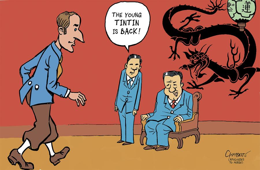 Macron in China | Globecartoon - Political Cartoons - Patrick Chappatte