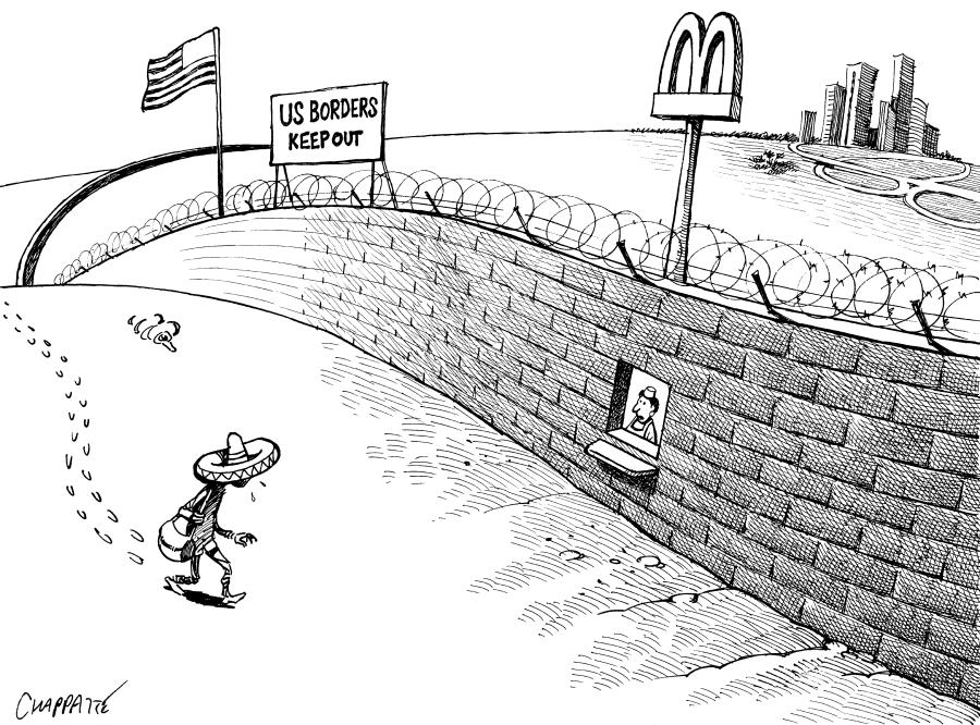 . Will Build Border Fence | Globecartoon - Political Cartoons - Patrick Chappatte . Will Build Border Fence | Globecartoon - Political Cartoons - Patrick Chappatte