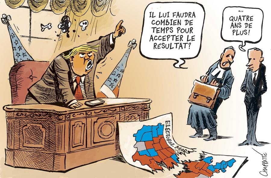 Donald Trump s'accroche Donald Trump s'accroche